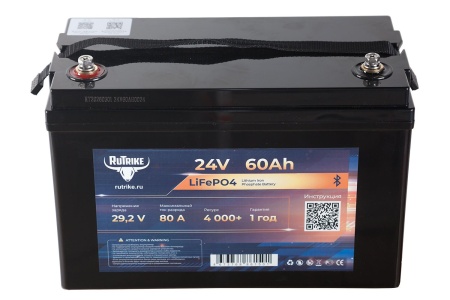 Аккумуляторная батарея литиевая Rutrike LiFePO4 (24V/60Ah/80A BT)