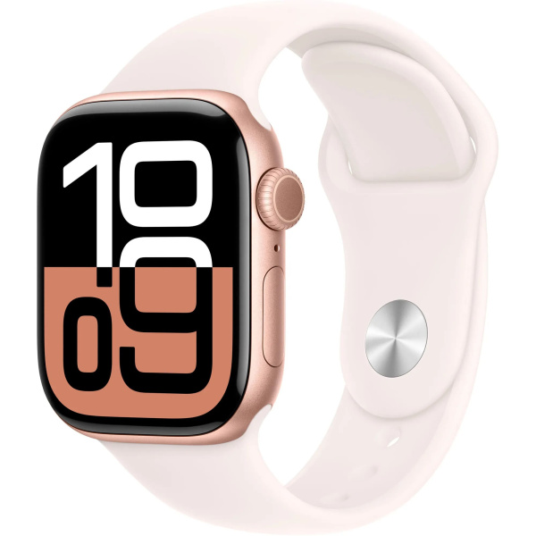 Apple Watch Series 10 GPS 42mm Rose Gold Aluminum Case with Light Blush Sport Band S/M (MWWH3)