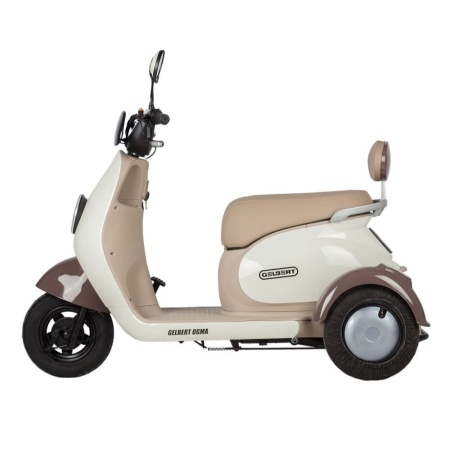 Электротрицикл Rutrike Gelbert Ogma 48V/60V 650Вт (Бело-коричневый-3052)
