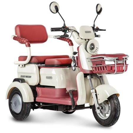 Электротрицикл Rutrike Gelbert Mercury 48V/60V 650Вт (Бело-красный-3050)
