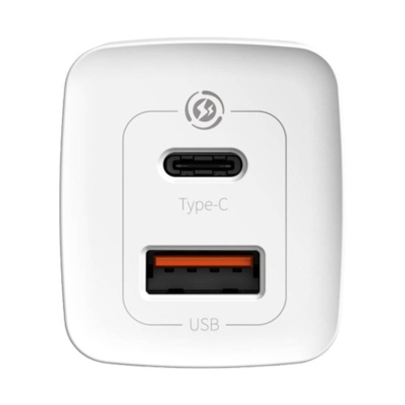 Зарядное устройство BASEUS GaN2 lite USB + USB-C, 3A, 65W, Белый (CCGAN2L-B02)