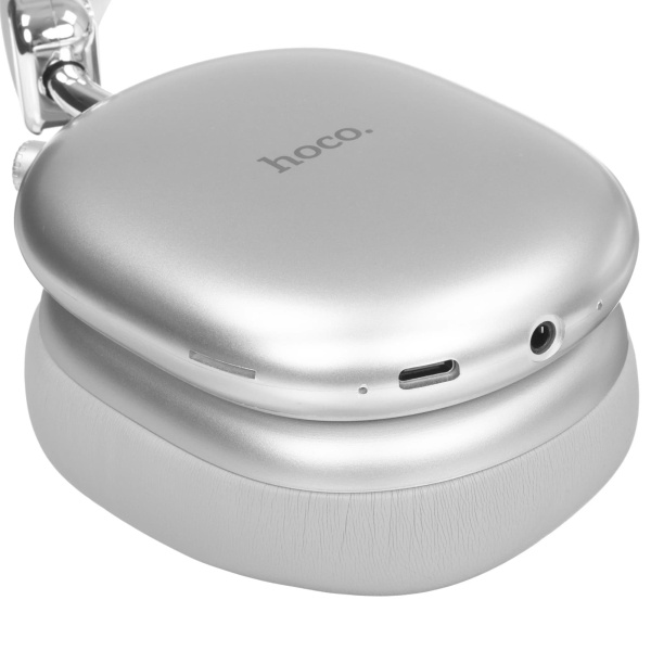 Беспроводные наушники накладные Hoco W35 Max Joy, Bluetooth, 800 мАч, серебристый Беспроводные наушники накладные Hoco W35 Max Joy, Bluetooth, 800 мАч, серебристый