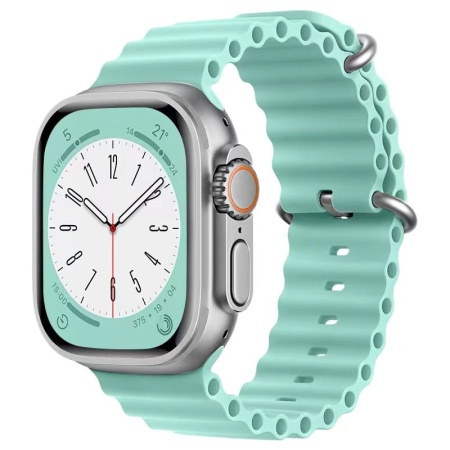 Ремешок силиконовый Ocean Band для Apple Watch 42/44/45/49 мм, 215мм, на застежке, фисташковый