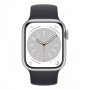 Смарт-часы Apple Watch S8, 45 mm, корпус из алюминия серебристого цвета, ремешок цвета «тёмная ночь»