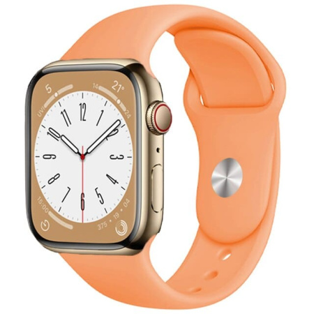 Ремешок силиконовый Sport для Apple Watch 38/40/41 мм, 225мм, на кнопке, папайя