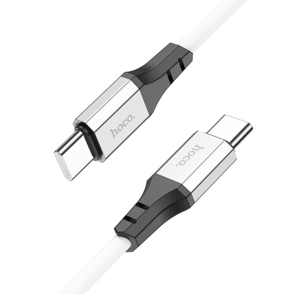 Кабель Hoco X86 Spear USB-C — USB-C, 60 Вт, 1 м, белый