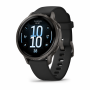 Garmin Venu 4 41 мм, тёмно-серый Slate, ремешок чёрный силиконовый: основной циферблат, русская адаптация