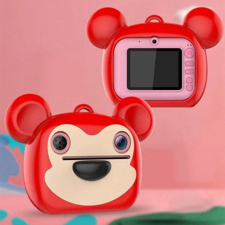 Детский фотоаппарат моментальной печати Instant Print Camera For Kids (Pink)