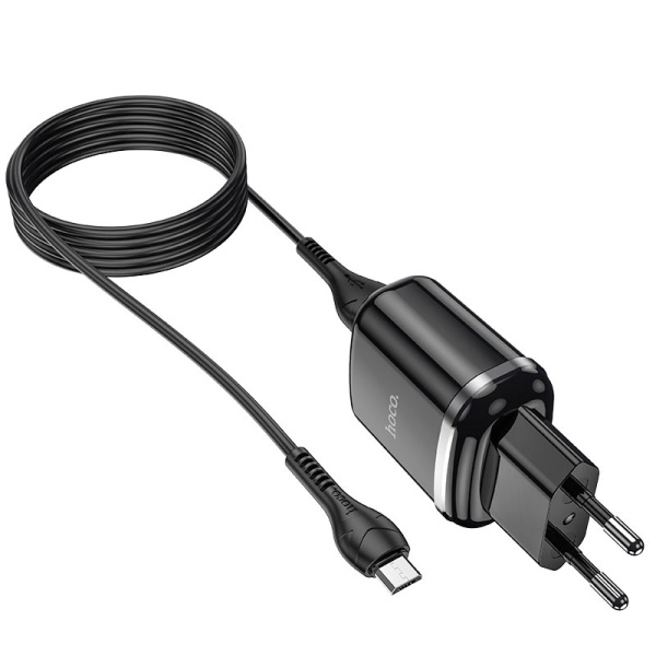 Зарядное устройство HOCO N4 Aspiring 2*USB + Кабель USB-Micro (Черный)