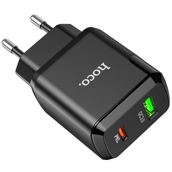 Зарядное устройство Hoco N5 USB + Type-С 20w Черный