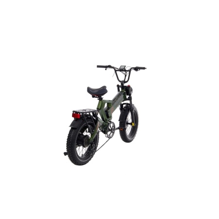 Электровелосипед Yokamura Apache 48V 20Ah Military Green — вид сзади справа