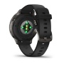 Garmin Venu 4 41 мм, чёрный силиконовый ремешок: датчики пульса и зарядные контакты сзади