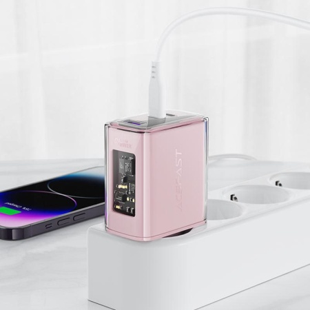 Сетевое зарядное устройство AceFast GaN3 A45 65W Pink