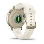 Garmin Venu 4 41 мм, золотистый корпус и силиконовый ремешок слоновой кости: датчики пульса и зарядные контакты сзади