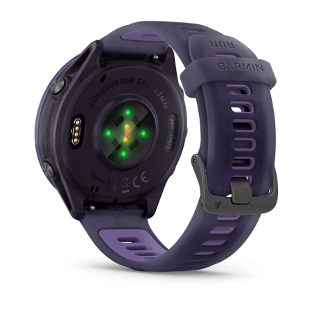 Датчик пульса и зарядные контакты Garmin Forerunner 570 47 мм, индиго и фиолетовый ремешок