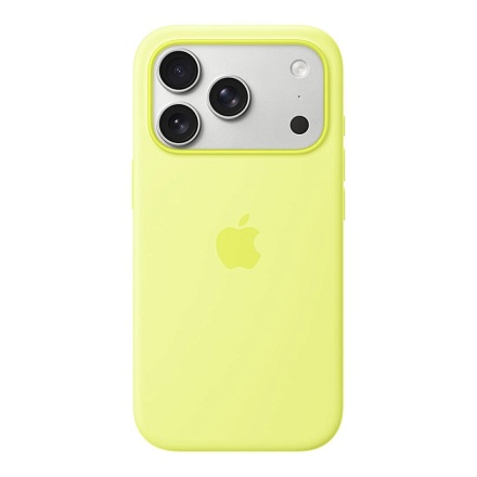 Чехол Silicone Case MagSafe совместим с ремешком через плечо 17 Pro Max Neon Yellow