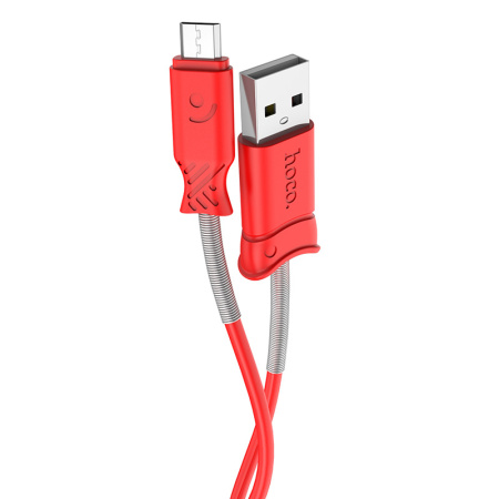 Кабель USB HOCO X24 Pisces, USB - MicroUSB, 2.4А, 1 м, красный