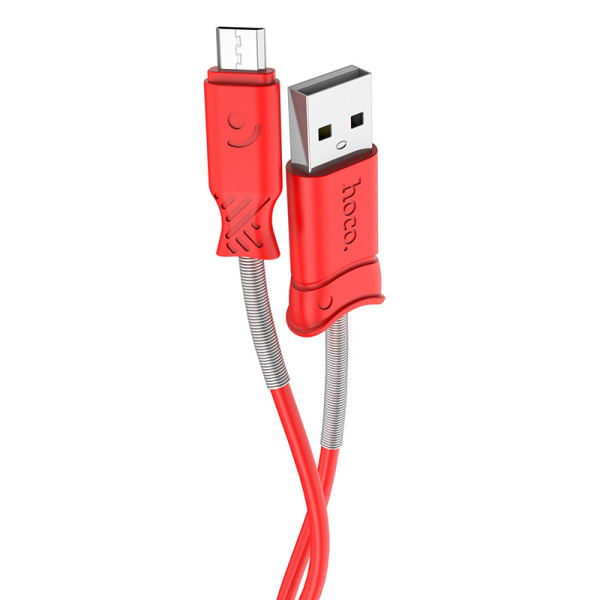 Кабель USB HOCO X24 Pisces, USB - MicroUSB, 2.4А, 1 м, красный