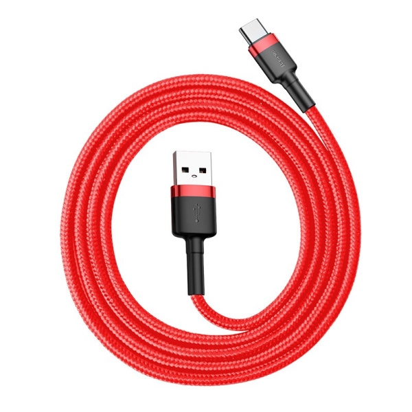 Кабель USB BASEUS Cafule USB - Type-C 3A 1м  Красный (CATKLF-B09)