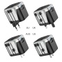 Зарядное устройство для всех стран мира Hoco AC5 Travel Companion, 2USB+1розетка, Черный+Серебристый
