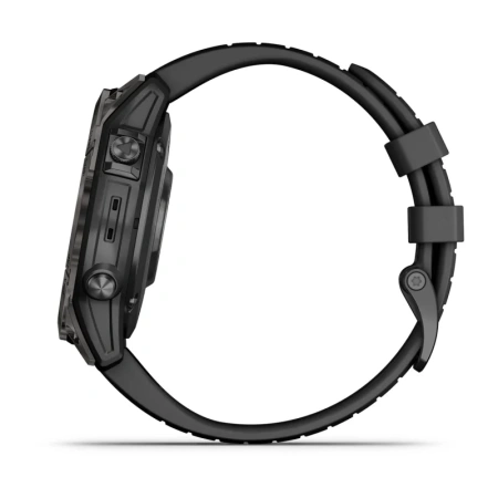 Умные часы Garmin Fenix 7 Pro Sapphire Solar 47 мм, Carbon Grey DLC, чёрный ремешок (010-02777-11)