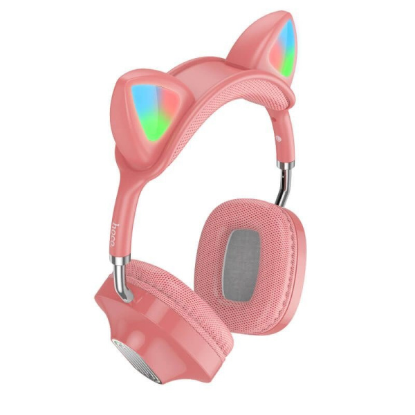 Беспроводные наушники с микрофоном HOCO EDS13 CAT EAR (Pink)