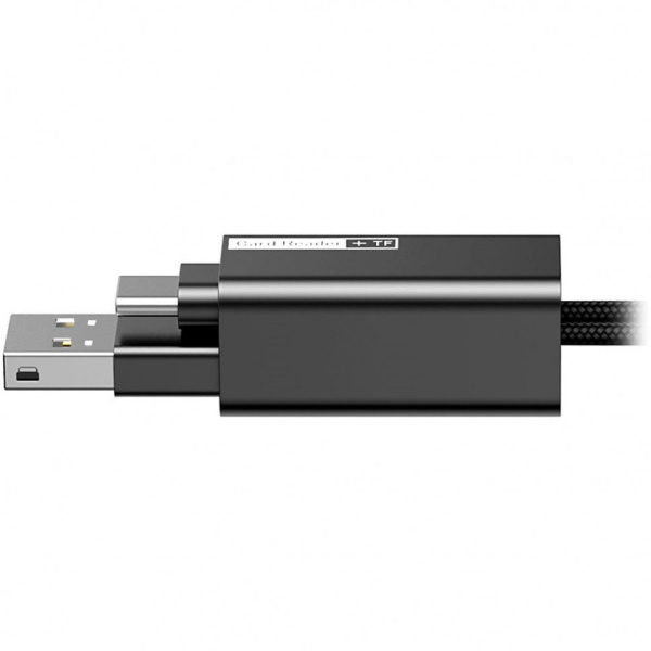 Переходник BASEUS Pendant, Type-C - USB - MicroSD, 2А, Черный, Кард-ридер (ACDKQ-HG01)