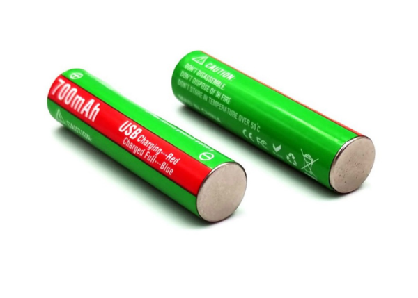 Аккумуляторные батарейки AAA, micro USB, 700 mAh, 1.5V, Li-ion (2 шт.)