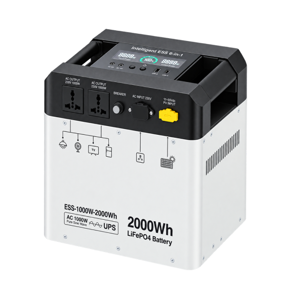 Портативная электростанция JQB Power 1000, 2000 Вт·ч
