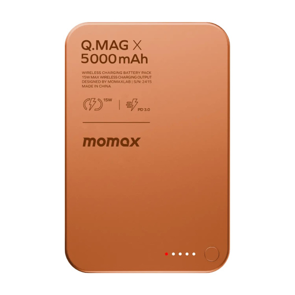 Портативный аккумулятор MOMAX Q.Mag X Magnetic 5000mAh (IP116AM) Orange