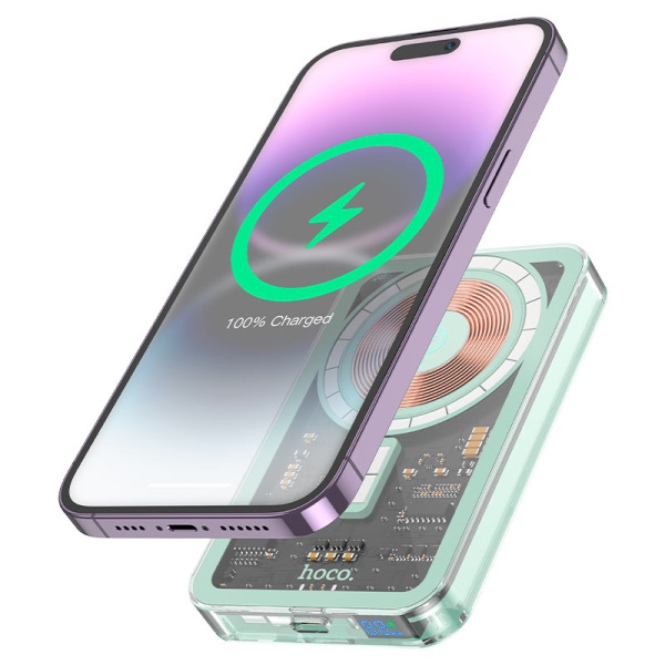 Внешний аккумулятор MagSafe Hoco Q14 5000mAh Green