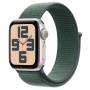 Apple Watch SE 2024, 40 мм, корпус из алюминия цвета «сияющая звезда», ремешок Sport Loop цвета «горное озеро», размер S/M (MXEH3)