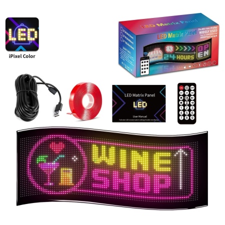 Гибкая LED-панель YM-3296LD 32×96 (48 × 20 см), Bluetooth — товар на белом фоне
