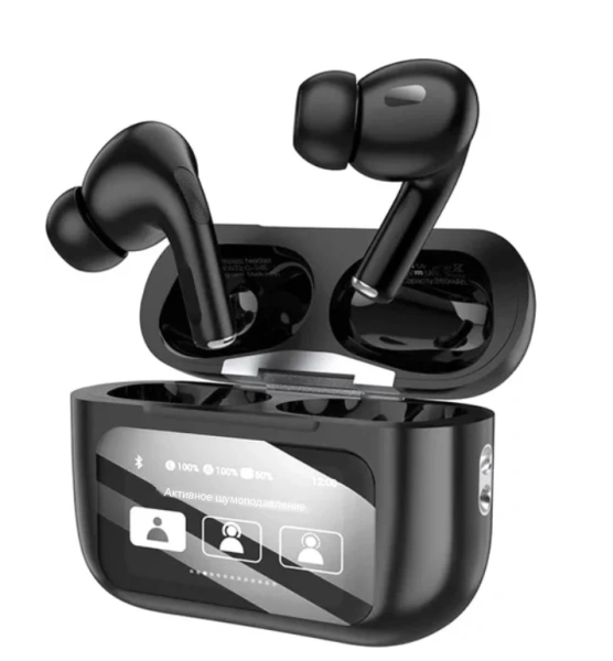 Беспроводные наушники Hoco EW72 Soar, Bluetooth 5.4, ANC, кейс с сенсорным экраном, чёрные