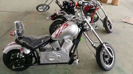 Электромотоцикл GreenCamel Chopper C100, 60V 1000W R12 Серебристый
