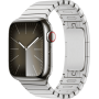 Apple Watch Series 9, 45 mm, корпус из нержавеющей стали серебристого цвета, блочный ремешок из нержавеющей стали серебристого цвета