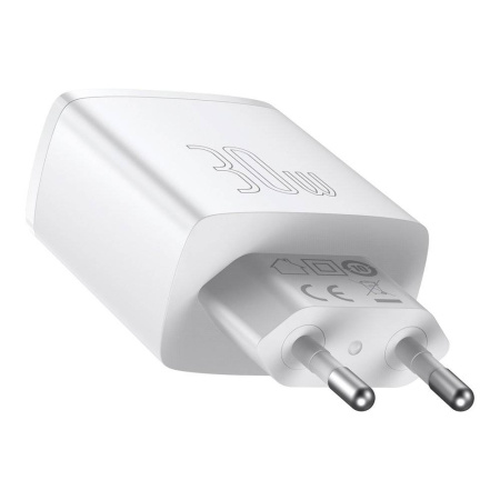 Зарядное устройство BASEUS Compact Quick Charger 2*USB + USB-C, 3A, 30W, Белый (CCXJ-E02)