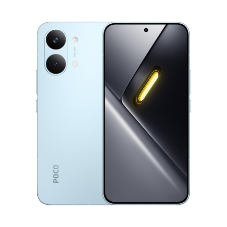 POCO X8 Pro Max Blue — передняя и задняя стороны