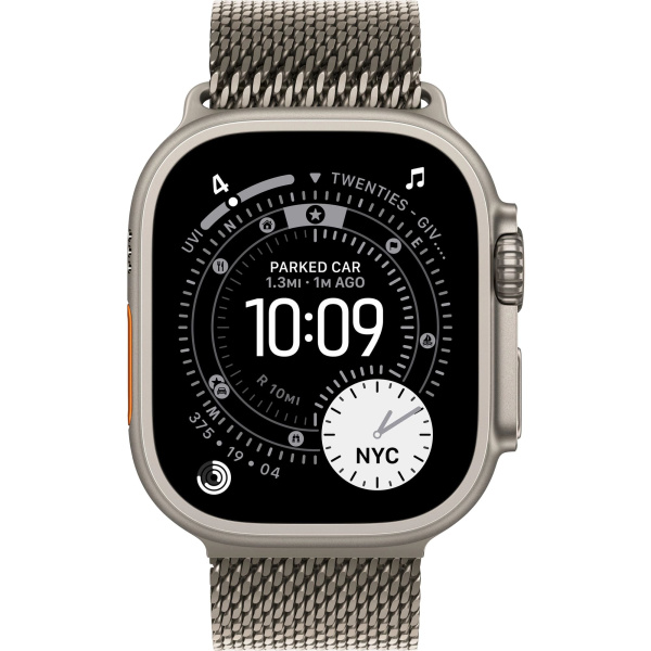 Apple Watch Ultra 3 GPS + Cellular 49mm Natural Titanium Case with Natural Titanium Milanese Loop S (MEWW4)