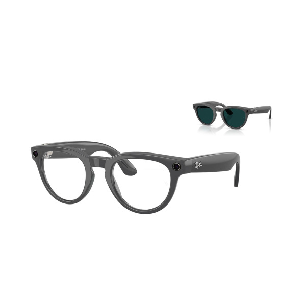 Ray‑Ban Meta Headliner Gen 2 RW4013 6702CE Shiny Asteroid Grey / Transitions Emerald, 50–23