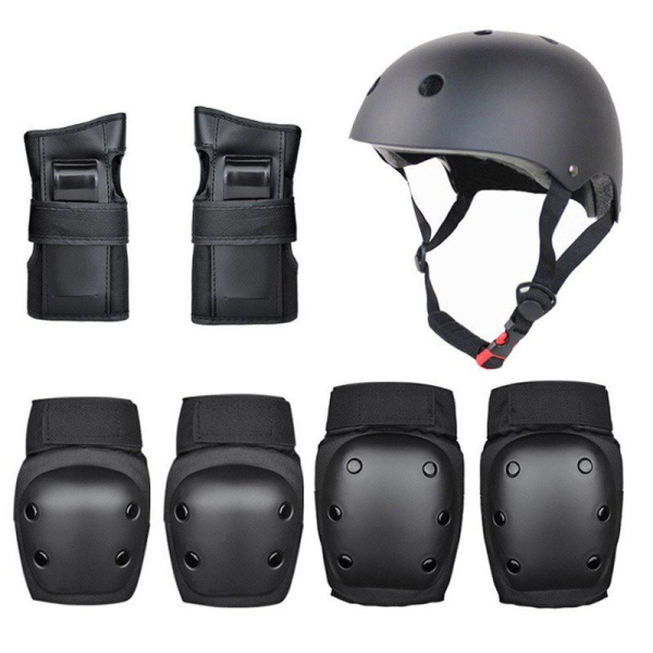 Комплект защиты + шлем (Черный) L