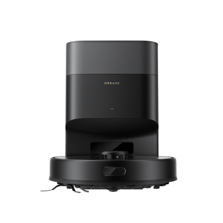 Dreame F10 Plus чёрный: задняя часть робота у базы