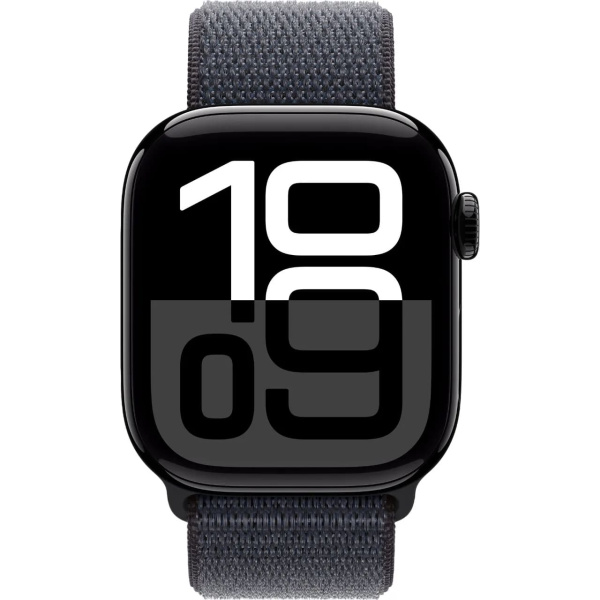 Apple Watch Series 10 GPS 42mm Jet Black Aluminum Case with Ink Sport Loop (MWWR3)