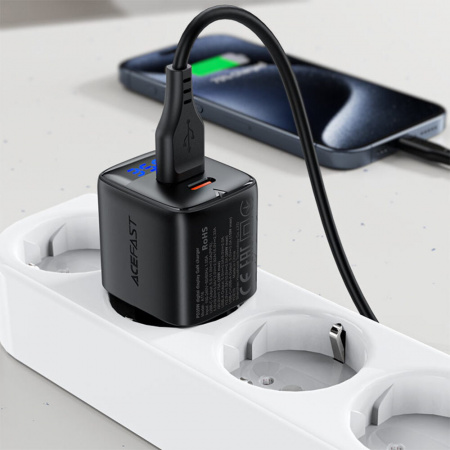 Сетевое зарядное устройство AceFast Charge A116 35W GaN (1 USB-C 1 USB-A)
