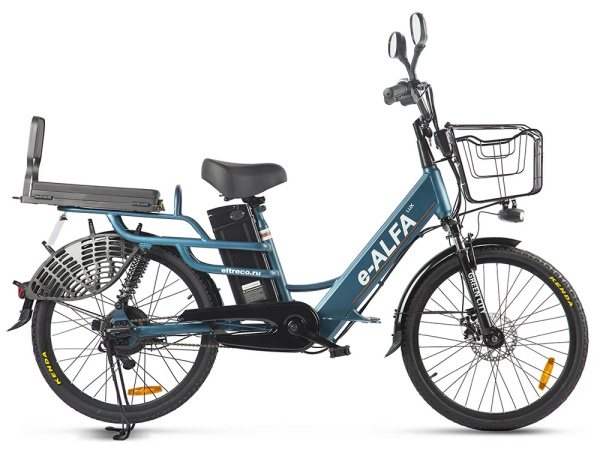Электровелосипед GREEN CITY e-ALFA LUX (Сине-серый матовый-2400)