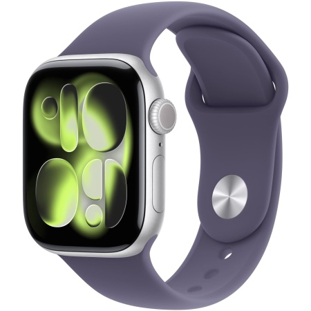 Apple Watch Series 11 GPS 42mm Silver Aluminium Case with Purple Fog Sport Band - M/L