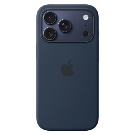Чехол Silicone Case MagSafe совместим с ремешком через плечо 17 Pro Blue
