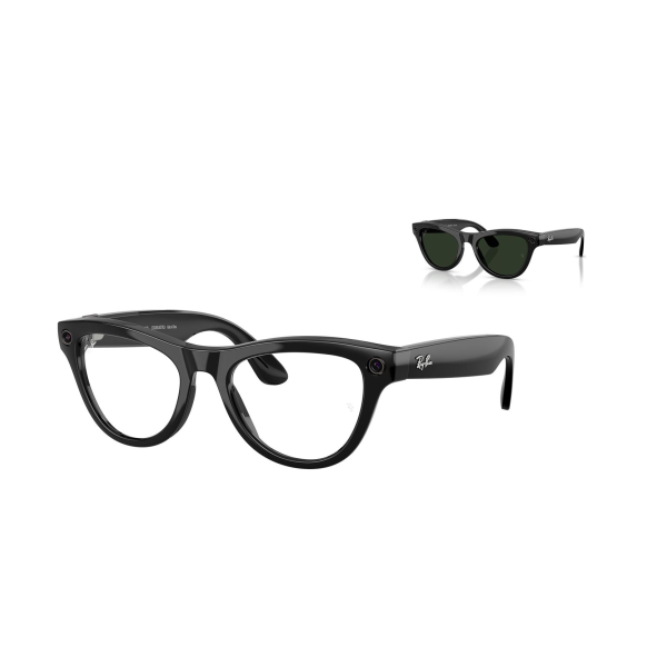 Ray‑Ban Meta Skyler Gen 2 RW4014 601/1M Shiny Black / Transitions Graphite Green, 52–20