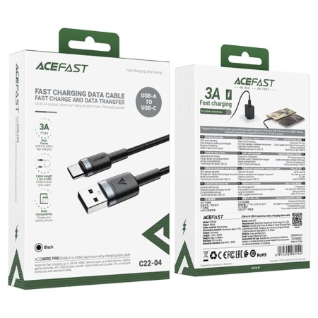 Кабель AceFast USB-A to USB-C C22-04