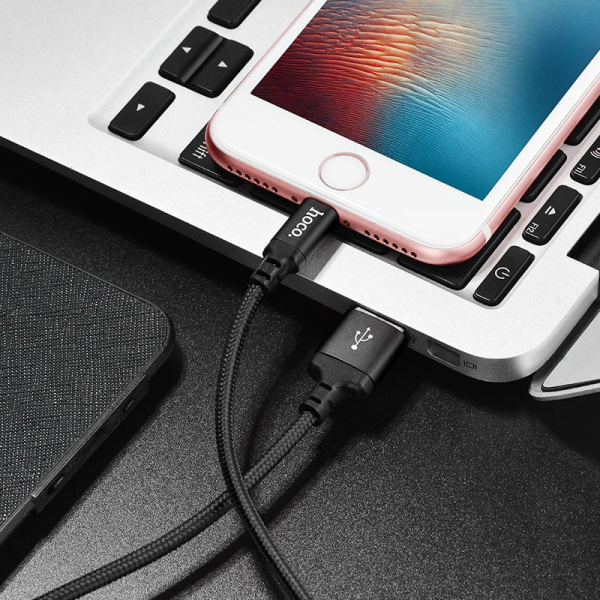 Кабель USB HOCO X14 Times speed USB - Lightning 2А, 2 м Черный